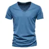 T-shirts hommes hommes été t-shirt col rond manches courtes pull mince couleur unie garder le refroidissement décontracté amical pour la peau haut vêtements