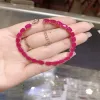 Bangles S925 Sterling Silver Rose Gold Original Bracelet for Women Natural Ruby Gem Bracelet Party High quality jewelry wedding