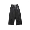 Men's Pants Men Women Japanese Streetwear Amikaki Fashion Vintage Loose Casual Wide Leg Cargo Track Unisex Baggy Trousers