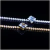 Tennis CZ Tinnis Bracelets For Women Bling Out Out Out Square Cubic Zirconia Charm Bransoletka Banles Fashion 1 Row Hip Hop Jewelry Dhaxn