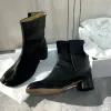 Martin Mm6 ny stil kvinnliga män ankel tabi svarta stövlar utomhus resor mode vinter snö promenad gåva äkta läder split toe booties lyxdesigner casual skor