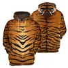 Sweats à capuche pour hommes Peau d'animal girafe zèbre tigre léopard à capuche hommes 3D imprimé à manches longues pull sweats rue manteau à capuche vêtements masculins