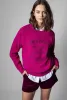 Zadig Voltaire Women DesignerスウェットシャツZVファッションブラッククラシックレター刺繍コットンホワイトルーズプルオーバージャンパーセーターの女性