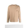 Mens Shirts Spring kiton Pure Cotton Long Sleeve Khaki T-shirt