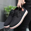 Homens sapatos casuais conforto tecido plano sólido azul cinza preto sapatos masculinos formadores tênis esportivos tamanho 40-47 gai