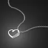 Pendants Sweet Style Girl 925 Collier en argent sterling Collier de cœur Conception de pensionn