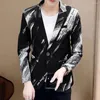 Ternos Masculinos Homens Blazer Turn-down Collar Outwear Dress-up Estilo Coreano Terno Casaco Roupas