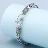 Bracelets BOCAI S925 Bracelets en argent Sterling pour hommes femmes Vintage classique motif de paix 4mm 5mm 6mm 7mm 8mm Twistchain Argentum bracelet