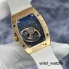 Relógio de pulso da coleção mais recente RM Timepiece Relógio de pulso masculino Richardmilli Rm007 Red Lip Womens Watch Branco Rico Beleza Padrão Original Diamante Data Display Autom