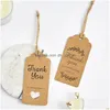 Other 100 Pcs/Lot Thank You Printing Kraft Paper Tags Cards Jewelry Earring Ear Studs Hanging Holder Display Packing Card Drop Deliver Dh1Hj