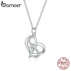 ネックレスbamoer sterlingsier clear cz foreverlove heart pendantネックレス