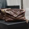 Designer Bag luxury crossbody loulou puffer purse single shoulder bags Genuine leather women metal chain with box