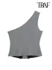 Waistcoats TRAFWomen's Asymmetric Front Button Waistcoat, Female Outerwear, Chic Tops, Fashion with Flaps