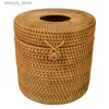 Tissuedozen Servetten Ronde Rotan Tissuebox Wijnstokrolhouder Toiletpapier Cover Dispenser voor Barthroom Home Hotel en kantoor Q240222