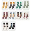 Chaussettes pour hommes simples et confortables, lettres en coton, Illustration pour femmes, Tube central, sport, dessin animé, bonneterie pour hommes