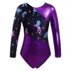 Portez des enfants girls de ballet danse juge à manches longues Dancewear Jumpsuit Gymnastics Competition BodySuit Yoga Figure Ice Ice Pating Costume