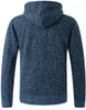 Pulls pour hommes Pull à capuche Cardigan Automne Hiver Casual Fermeture à glissière Doublée en polaire Veste chaude Solide Mâle Chemisier froid Manteau