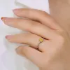 Anneaux LUOWEND 18K or blanc anneaux 0.40 carat véritable naturel jaune diamant bague de fiançailles pour les femmes de mariage de luxe carré Design