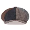 ヴィンテージベレー帽のニュースボーイハットクラシックペインターハットウエスタンキャップコットンブレンドベレー帽フラットブリム調整可能な男性スプリングストリートキャップ