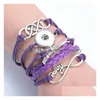 Braccialetti con ciondoli Mtilayer Noosa Snap Gioielli Pezzi Bracciale Infinity Pelle Per Le Donne Ragazze Moda Avvolgere Gufo Consegna Gioielli B Dht6E