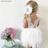 Robes de fille Robe de bébé fille fête 1 an robe d'anniversaire dentelle coton baptême robe Infantil Tulle robes de mariée blanc vêtements de baptême