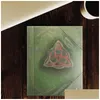 Dekorativa objekt Figurer Book of Shadows 350 sidor fl Color Illustrationer Staver Records Spellbook Green Er Bound Journal Blan DH43H