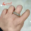 Кольца 6 мм, средняя полуполоса, белое кольцо с муассанитом, серебро S925, ювелирные изделия в стиле хип-хоп, женские и мужские кольца, роскошный стиль, подарок на свадьбу, свидание
