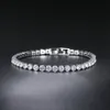 Iced Out Chain Tennis Bracelets For Women Men 4mm Round CZ Cubic Zirconia Hip Hop Jewelry Full Diamond Female Bangle Bracelet 17/19cm