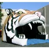 4x4.3x3.6MH (13.2x14.1x11.8ft) Partihandel Oxford Animfal Head Uppblåsbar tigerfotbollstunnel för sportevenemang Dekoration Mascot Entré dörrport