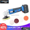 Sanders Tch Waxing Hine With 16V Lithium Battery Portable Cordless Car Polisher 5-Level Adjustable Speed Polishing M10 Thread Drop D Dha0K