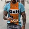 Mens Casual Round Neck Short Sleeve Digital Printed T-Shirt Slim Fit Pullover Short Sleeve Sports T-Shirt Top