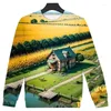 Heren Hoodies Landelijk Plant Zonnebloem 3D Gedrukt Truien Voor Mannen Kleding Harajuku Mode Grafische Sweatshirts Streetwear Dames Lange Mouw