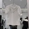 Magliette da donna Harajuku Donna Perle T-shirt a maniche corte con perline Ins Perline Maniche a catena con frange T-shirt Maglioni O-Collo Magliette Crop Top