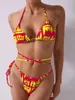 2022 Nieuwe Stijl Badpak Womens Sexy Slim Fit Kleurblok Patroon Mode Tie Drie Punt Split Bikini 230404