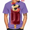 Heren T-shirts 2024 Ijslolly T-shirt Food 3D Shirt XS-5XL