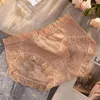 Damenhöschen 2024 Große Größe Hohe Taille Mesh Transparente Damen Bequeme weibliche Unterwäsche Sexy Blumenspitze Hohlschriftsätze