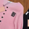 maglione da donna autunno designer Maglioni donna fila singola bottoni a cuore collo quadrato maglieria fondo cardigan cappotto in maglia manica lunga top lavorato a maglia