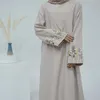 Ropa étnica Eid Ramadán Abaya Mujeres Musulmanas Bordado Manga larga Maxi Vestido Turquía Kaftan Fiesta Árabe Robe Dubai Casual Islam Femme