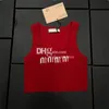 Cropped Women Singlets Tops Sleevelees Knitted Tanks Red Sexy Tank Shirt Luxury Designer Knits