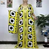 Ethnic Clothing Muslim African Dress Solid Color Printed Cotton Women Summer Short Sleeved Islamic