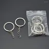 Keychains Metal Blank Keyring Keychain Split Rings Keyfob Key Lobster Clasp Chain Pendant Ring Stainless Useful Steel