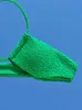 Mulheres Swimwear Biquínis Set Miyouj Cor Verde Biquínis Com Nervuras Swimwear Sexy Maiô Mulheres Bikini Set Bandage Maiô Micro Thong Biquini Verão Biquíni T24022