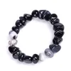 Beaded Natural Agate Stone Bracelets Bangles Fashion Men Beaded Strands Irregar Shape Gravel Women Colorf Beads Elastic Bracelet Jewe Dhl3P