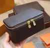 Designer - kosmetisk väska läder förvaring smycken handväskor handväska makeup lådor dragkedja stängning tre storlek