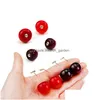 Dangle & Chandelier Unique Design Sweet Fruit 3D Red Cherry Resin Pendant Earring For Women Gold Alloy Fashion Drop Earring Dhgarden Dhusa