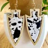 Dangle Earrings Sports Wooden Leather Earring Leopard Horse Hair Jewelry Trendy High Quality Women For Holiday