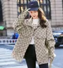 L6068 designer jaqueta feminina manga longa lapela pescoço xadrez jeans jaquetas denim casaco feminino
