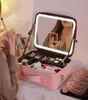 Cosmetische organisator opbergzakken Slimme LED-make-uptas met spiegelverlichting Professionele koffer met grote capaciteit voor vrouwen Reizen Organize8416167
