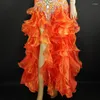 Stage Wear Belly Dance Costume Long Dress Clothes Women Sexy Performance Dancing Skirt Training