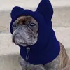 Vêtements pour chiens Chapeau d'hiver Chapeau de cordon réglable pour animaux de compagnie pour la chaleur Confort coupe-vent Oreille chaude Couleur unie Couvre-chef pour animaux de compagnie